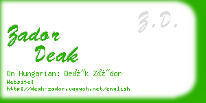 zador deak business card